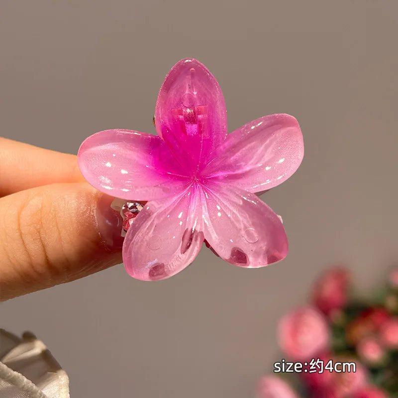 Plumeria Hair Clips Flower Hair Claw Clip Trendy HairClips Korean Hair Accessories For Girls