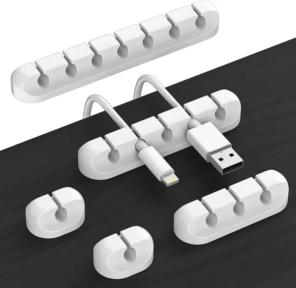 Cable Cord Wire Organizer Silicone USB Cable Winder Management Clips Self Adhesive for Mouse Keyboard Headset Car For iPhone