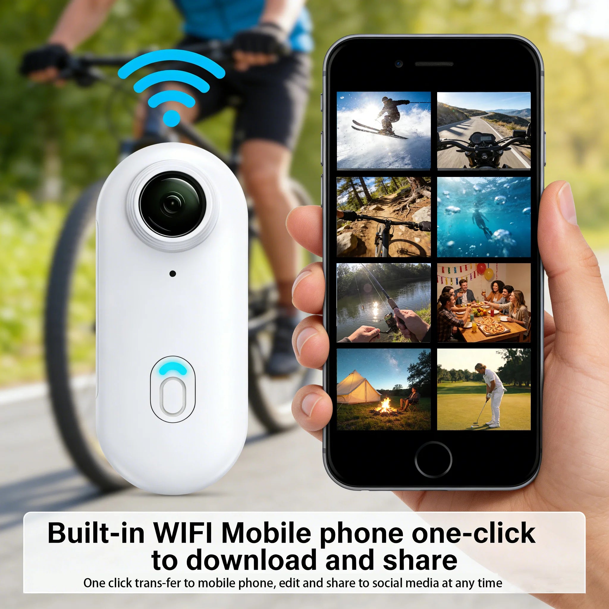 4K UHD Motorcycle Mini Action Camera Body POV Magnetic 30M Waterproof 2.4G WiFi Small Action Video Vlogging Camcord Helmet Bike