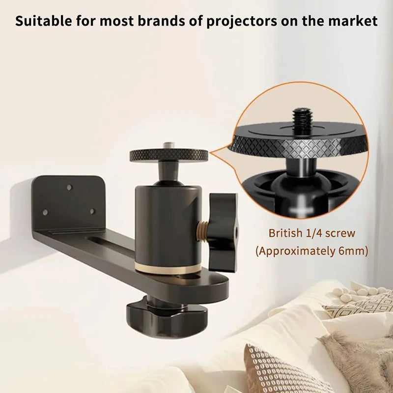 Universal Portable 360° Rotatable Wall Mount Beamer Holder Projector Bracket 1/4 Screw For XGIMI JMGO Dangbei Projector Stand