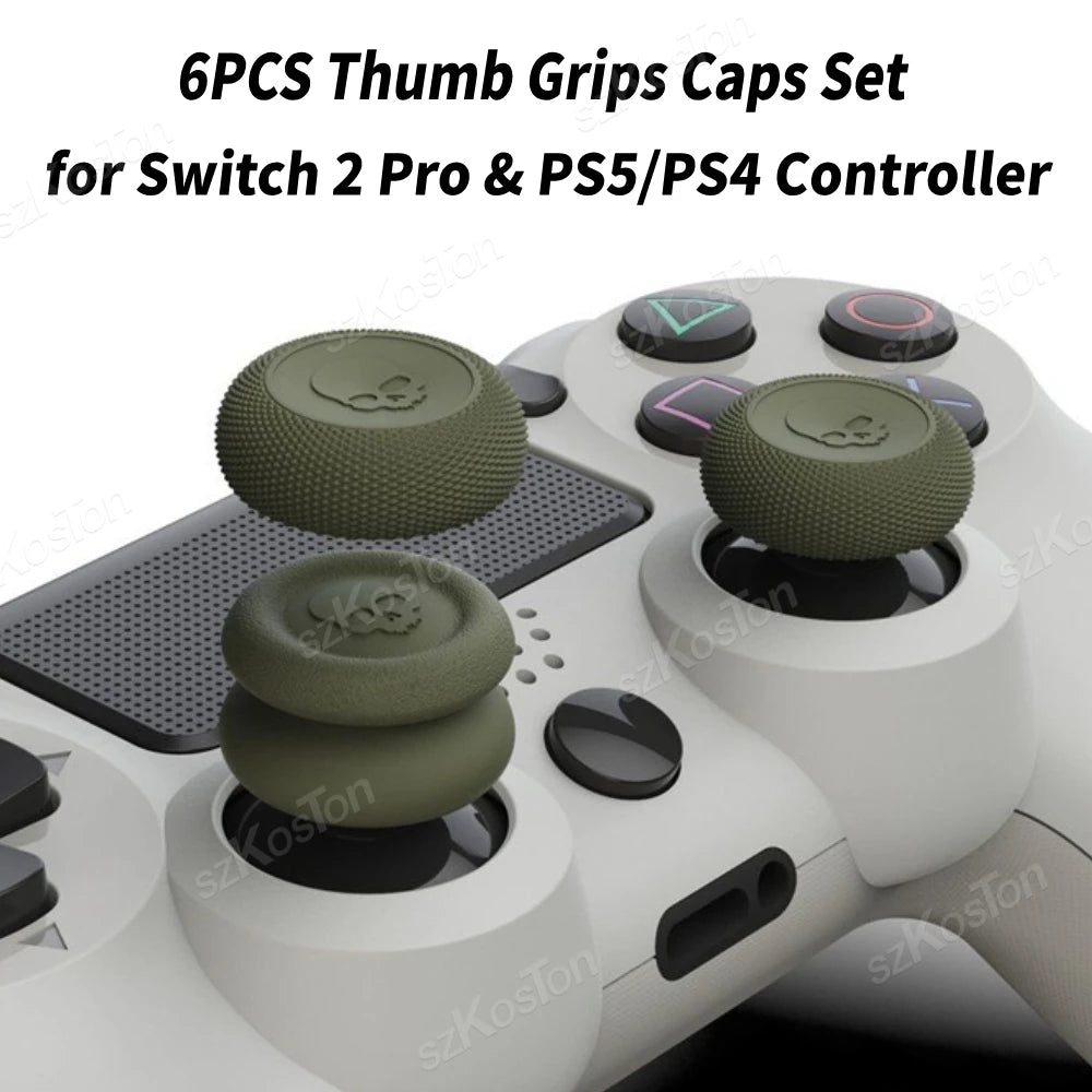6PCS Thumb Grips Caps Set for Switch 2 Pro/PS5/PS4 Controller Button Stick Cover Gamepad Joystick Cap Gaming Accessories