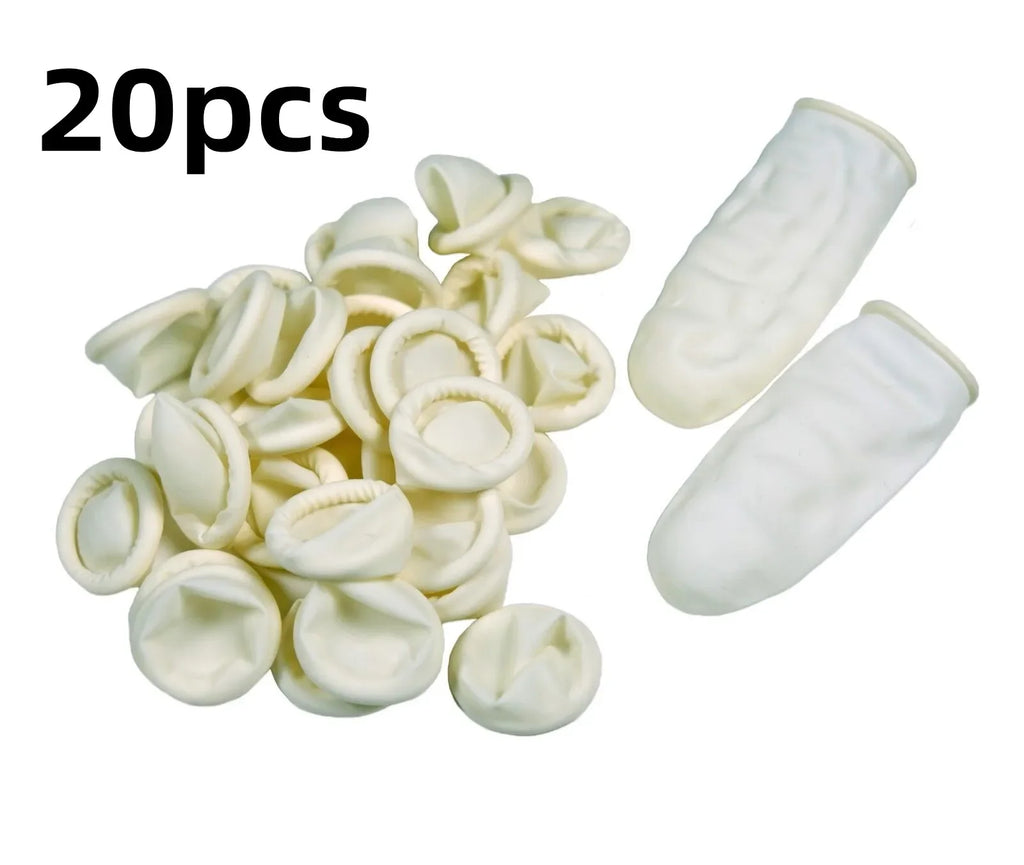 20/300PCS Disposable Fingertips Protector Gloves Natural Rubber Non-slip Anti-static Latex Finger Cots Fingertips rubber gloves