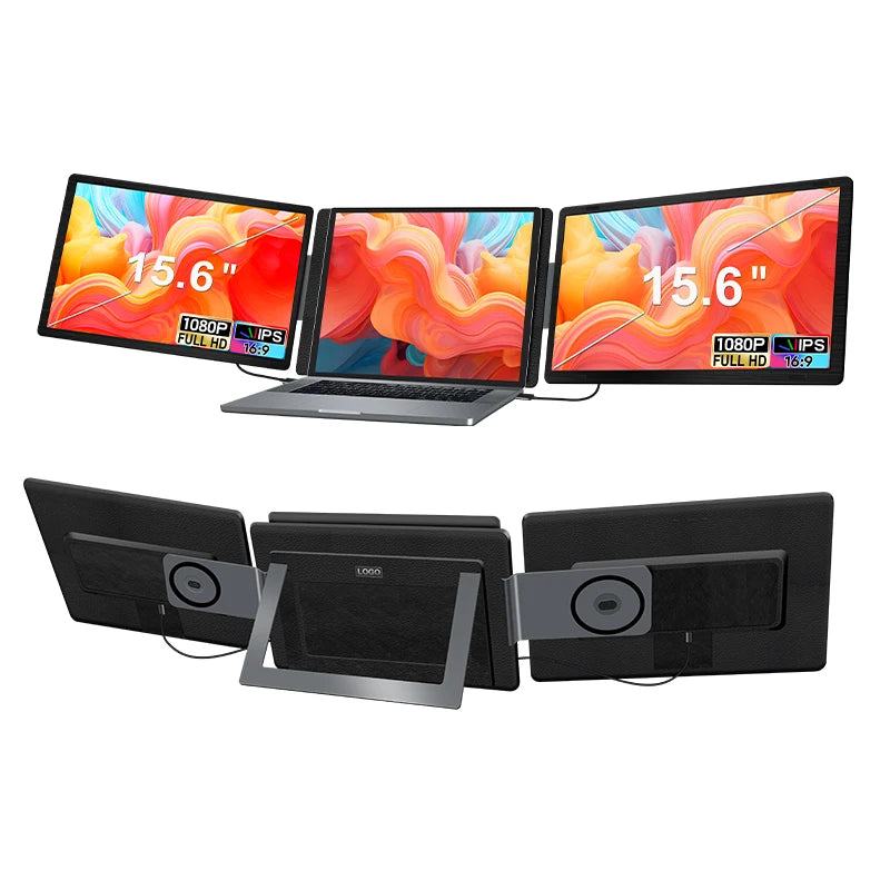 2025 New Laptop Screen Extender 15.6" Portable Monitor Triple Monitor with Dual Screen Plug & Play Gaming Monitor for Laptop