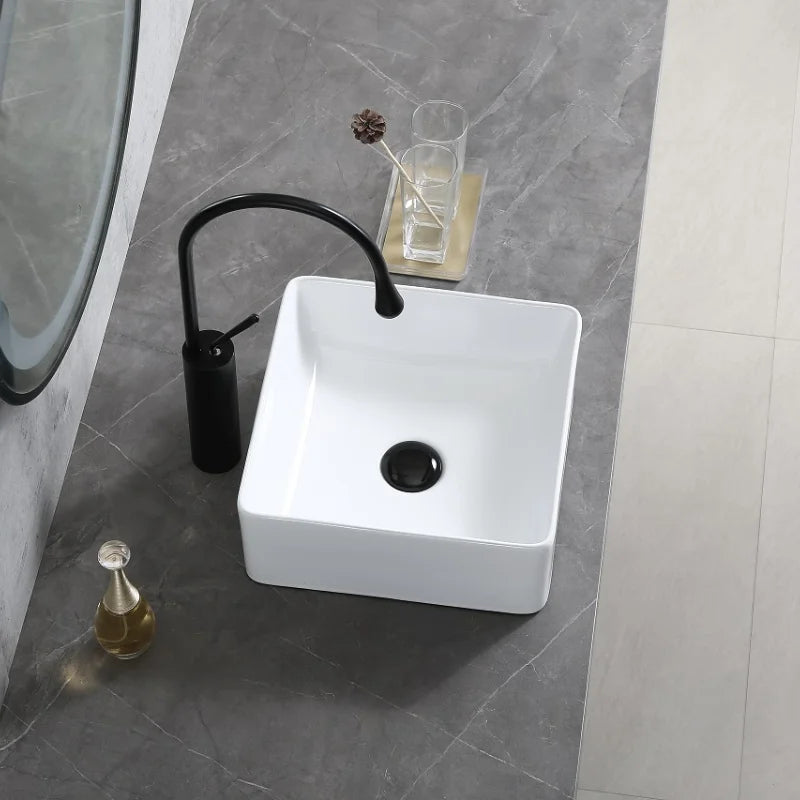 White Bathroom Sinks Light Luxury Bathroom fixtures Square Wash basin Home Round Kitchen Sink Toilet Washing Sink