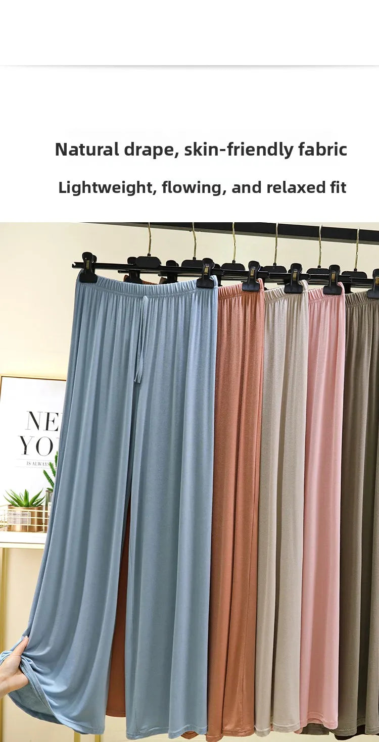 Modal Floor-Length Wide Leg Pants Loose Home Spwear  Color Versatile Casual Summer Thin Home Pants Women