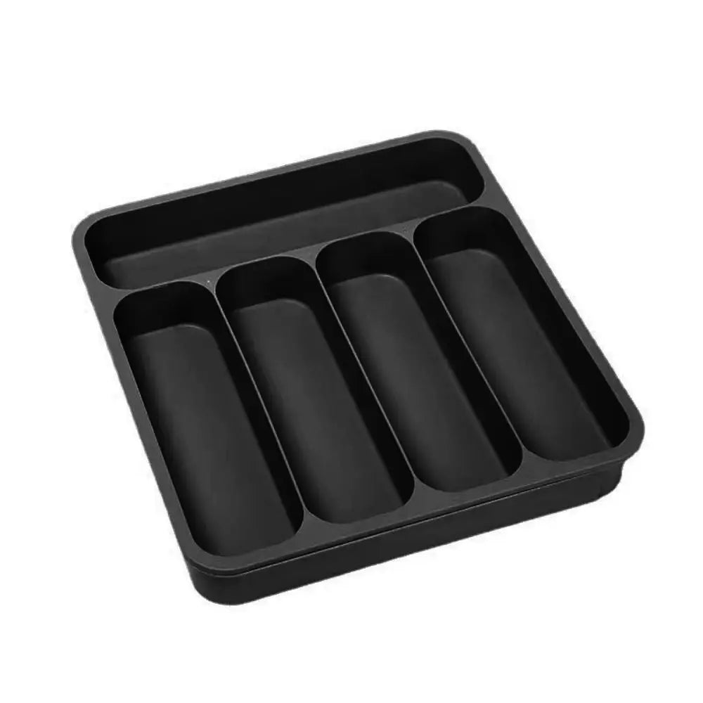 Plastic Cutlery Drawer Organizer 6-Slot Save Space Flatware Storage Divider Adjustable Dustproof Expandable Utensil Tray Kitchen