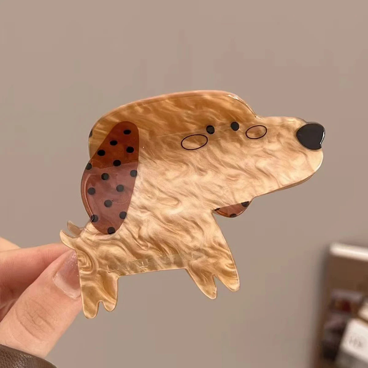 1pc Cute cartoon Puppy Kitten Acetate Hairpin Lady Back of Head Hairpin Grab Shark Clip Headdress