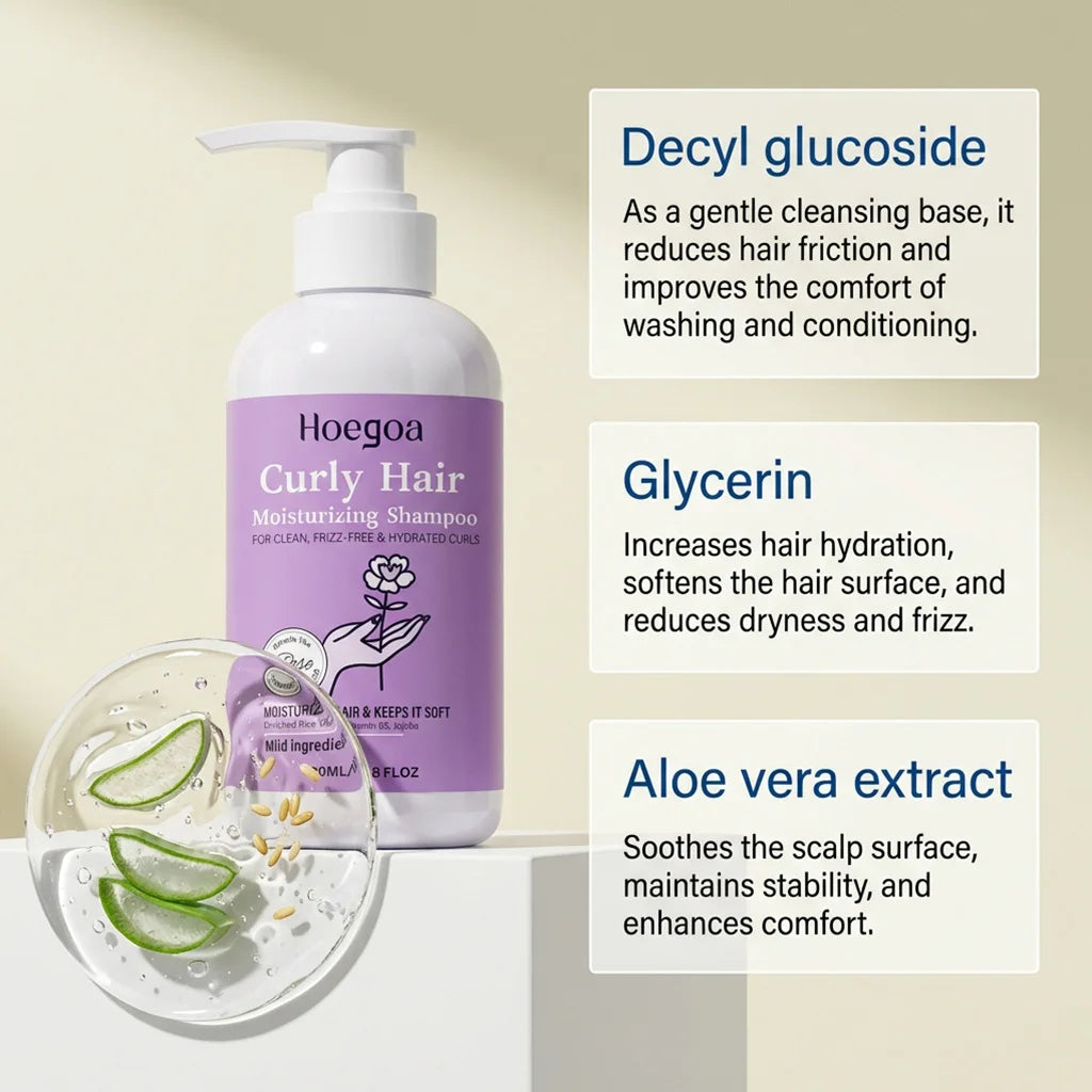 Moisturizing Shampoo for Curly Hair - Hydrates and Nourishes Curly Hair, Daily Care, Gentle Scalp Cleansing