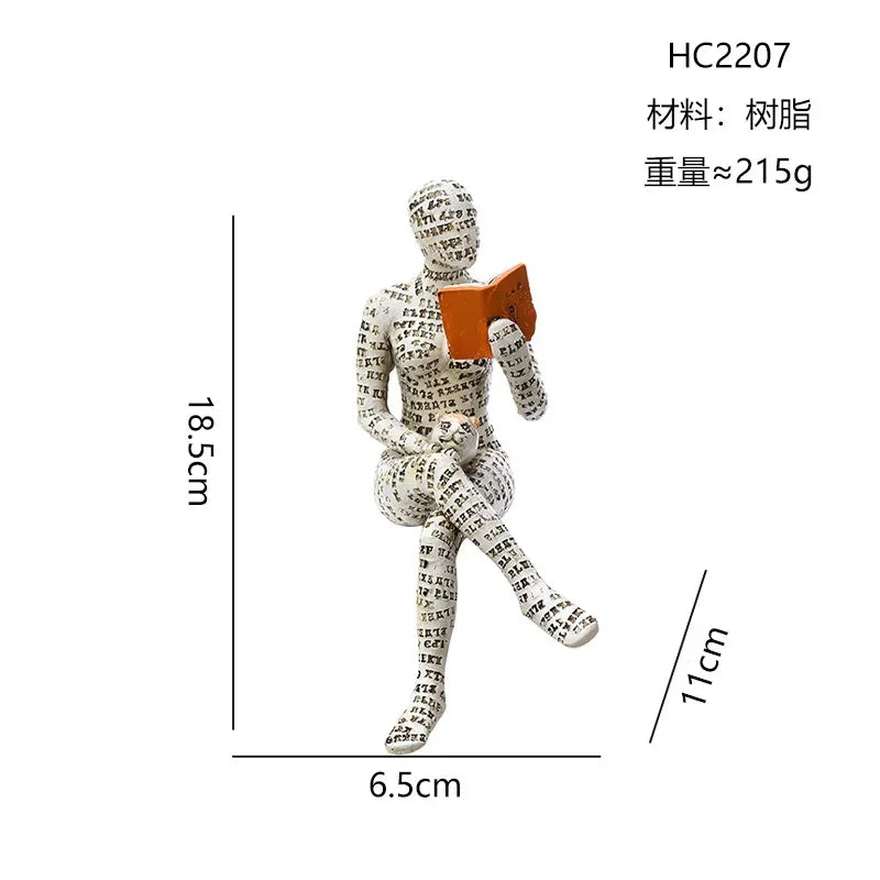 Nordic Modern Reading Woman Statue Modern And Simple Living Room Decorative Ornaments  Resin Crafts, Tabletop Sculpture