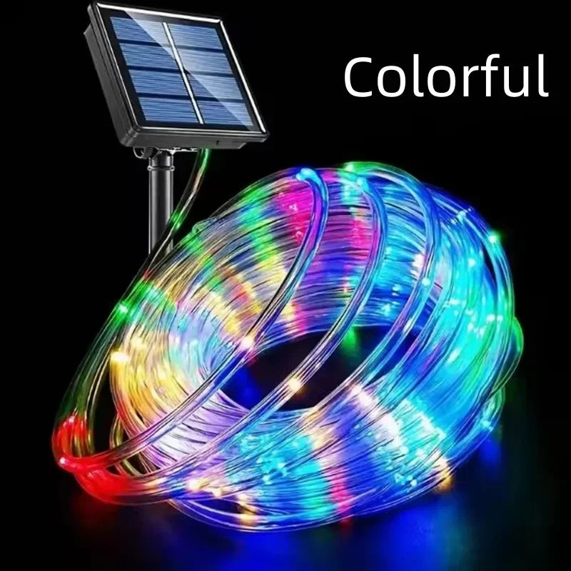 Solar String Tube Light PVC Soft Tube Outdoor Waterproof Copper Wire Light Courtyard Garden Decoration Atmosphere Flashing Light