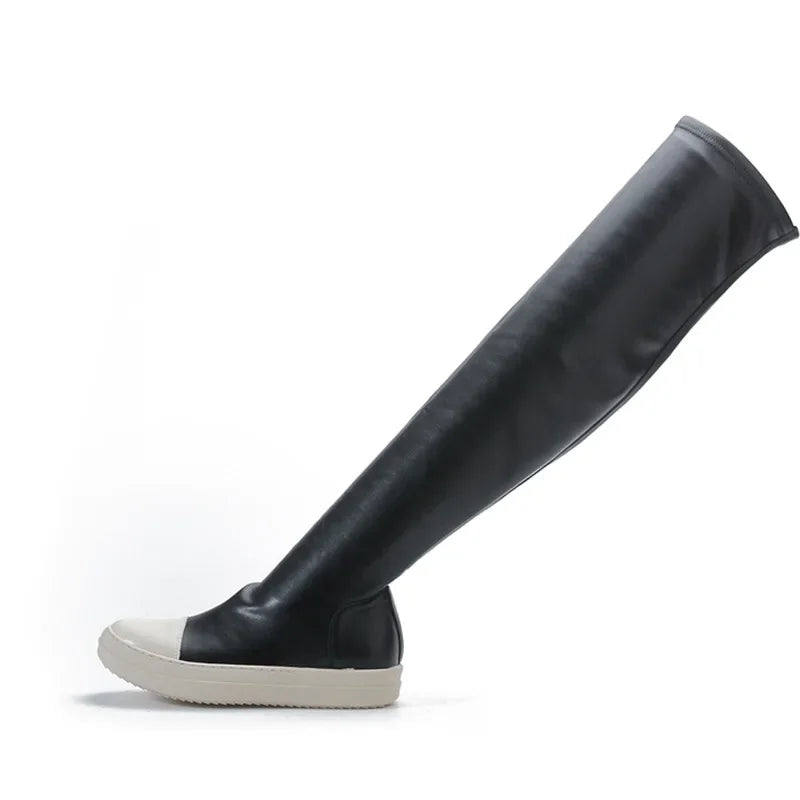 Women's Over-the-knee Boots Sexy  Women Stretch Tight Boots Flat Thick Bottom  Autumn Winter Black Women's Thigh High Boots