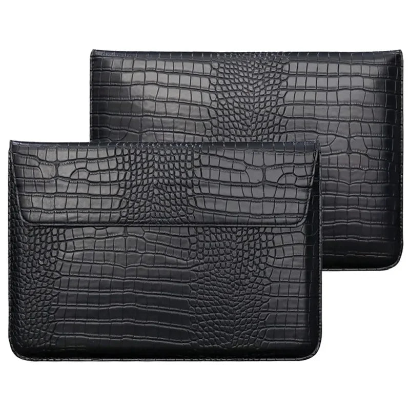 Crocodile Leather Flip Laptop Sleeve For Macbook Neo 13 2026 14 15 16 11 12 Inch HP Lenovo Notebook Pouch Unisex Envelope Sleeve
