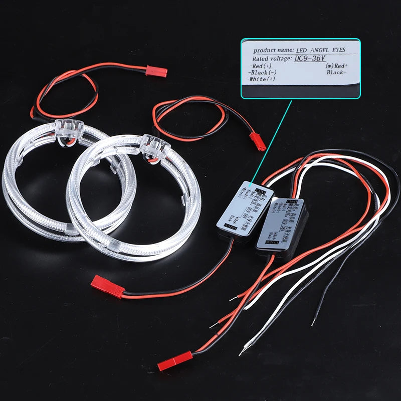 2.5 inch 80mm LED Angel Eyes Projector Shrouds WST Bi-xenon Bi-led Headlight Lenses Cover Mask Car Light Retrofit Accessories