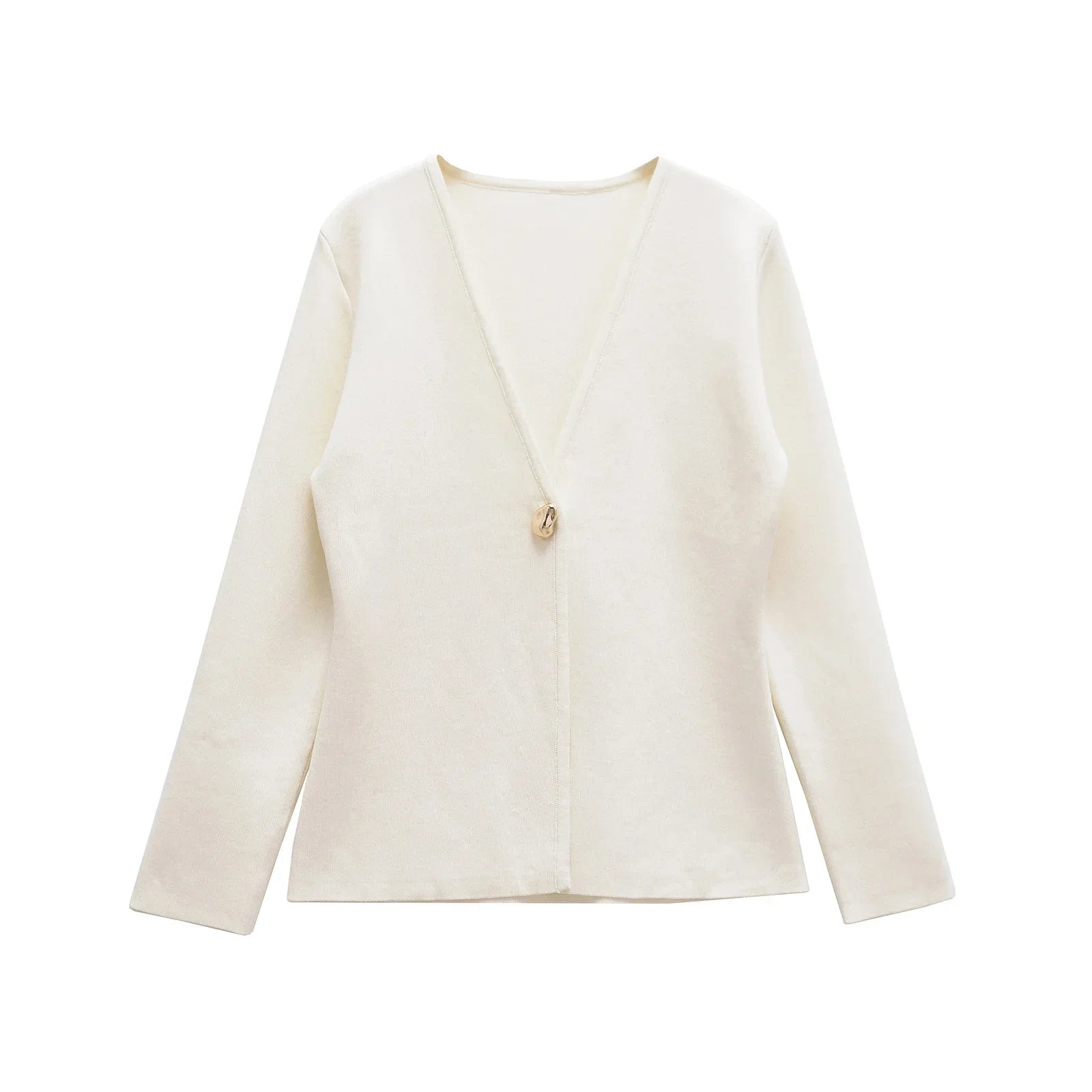 Spring Cardigan For Women Tops V-neck Knitted Cardigans Casual Simple Elegant Sweater Coat Outerwears Knitwear 4192005