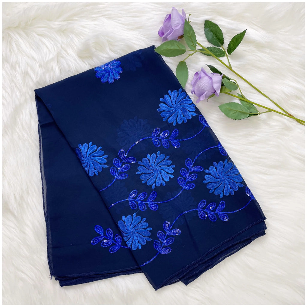 2023 Latest African Spring Women Scarf Chiffon Sequin Embroidered Ramadan Hijab Shawl Fashionable Casual Diamond  Headscarf