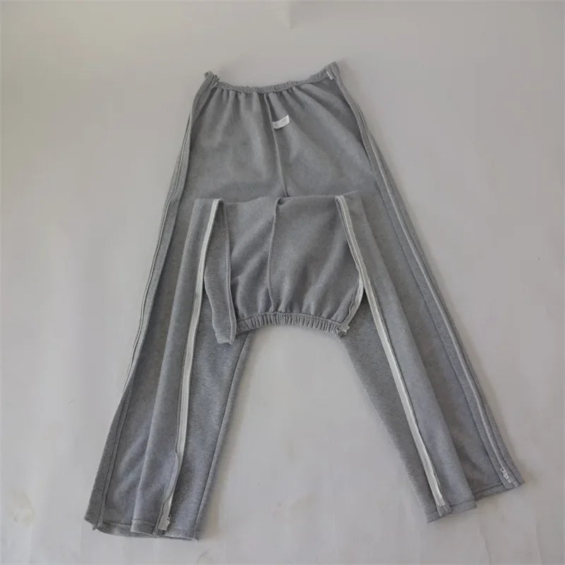 Easy Wear Care Pants for Elderly with Fall/Winter Thin Velvet Paralysis Bedridden Patients and Leg Fracture/Operation Recovery