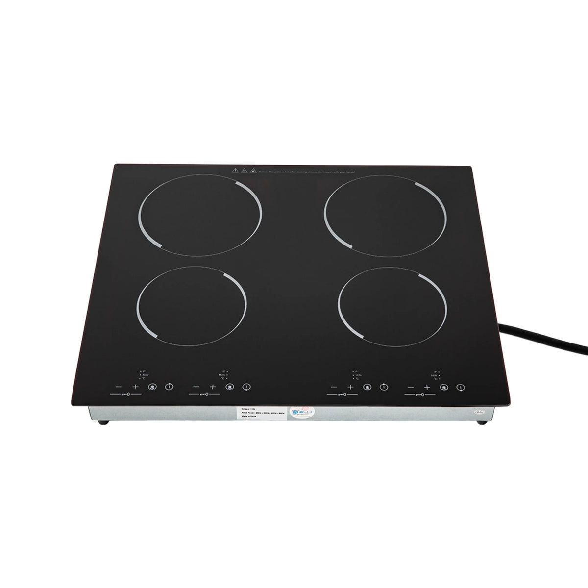 3000W Electric Ceramic Cooktop 4 Burners 110V, Infrared Radiant Stove with 9 Power Levels, Built-in Countertop Kitchen Cooker