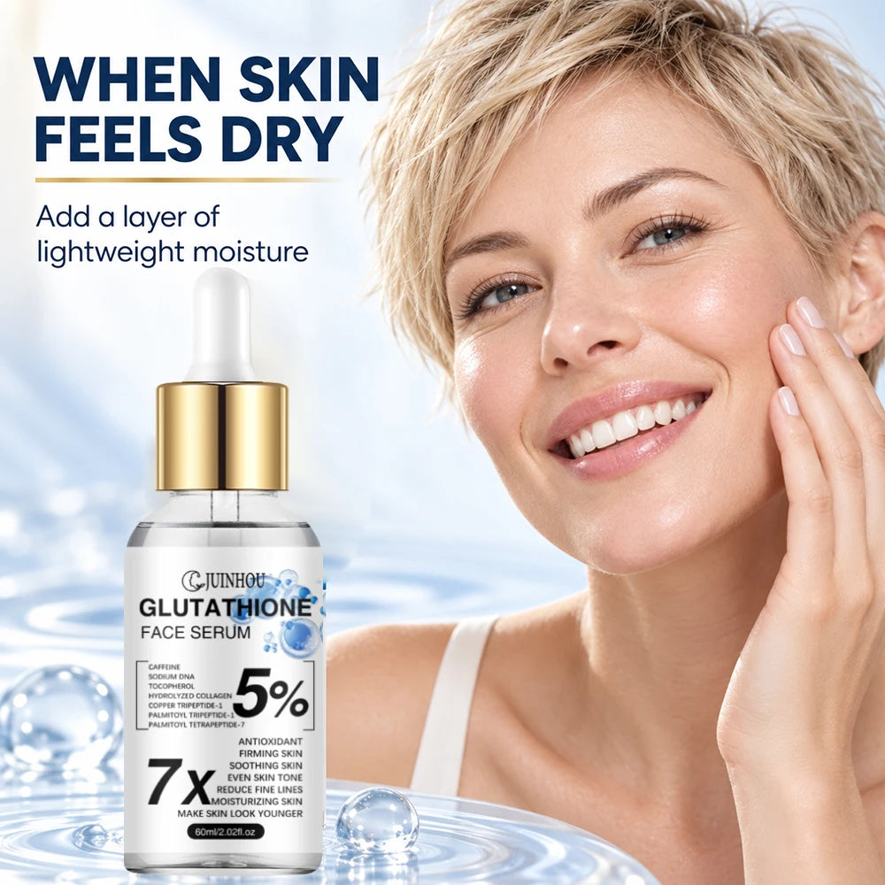 JUINHOU Facial Serum Glutathione Essence Deep Hydration Brightening Serum Reduce Dullness Firming Skin Care For All Skin Types