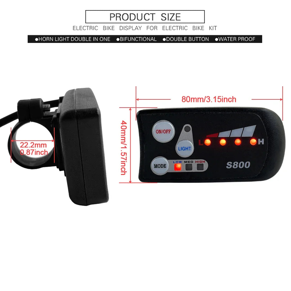 250W-750W Brushless For Electric Bike Controller LCD Panel Scooter EN06 S830 S866 JN Controller 15A 25A WP Plug Square Wave GD06