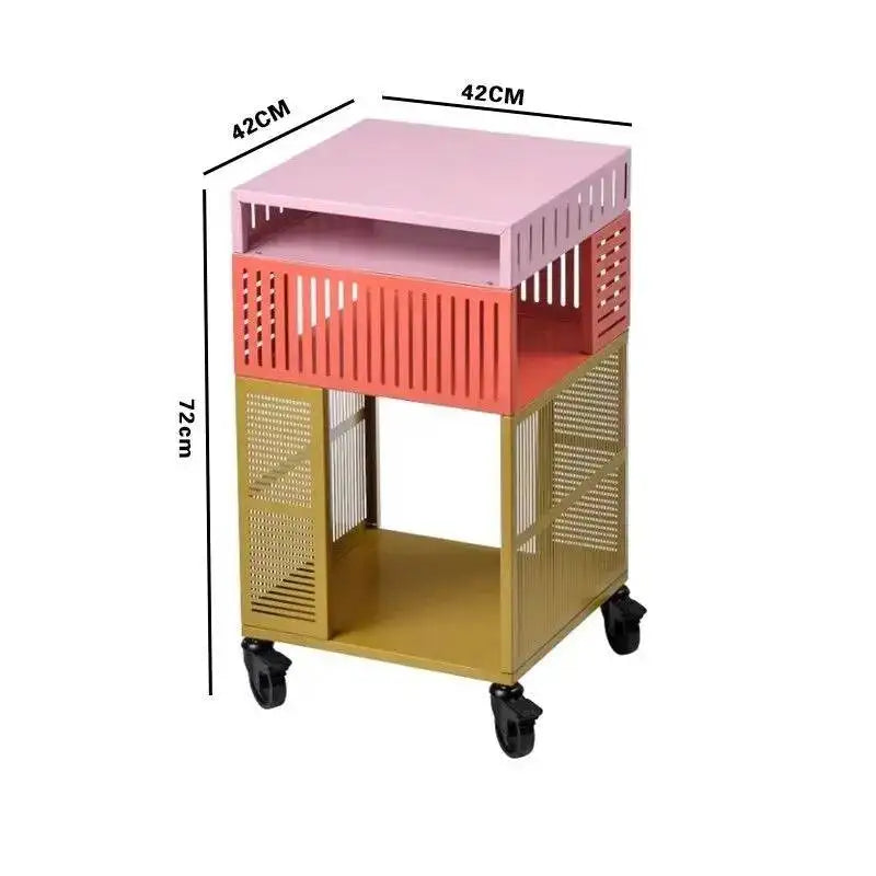 Multifunctional Metal Storage Cabinet with Wheels, Suitable for Bedroom, Living Room, Office, Modern Design Storage Cabinet