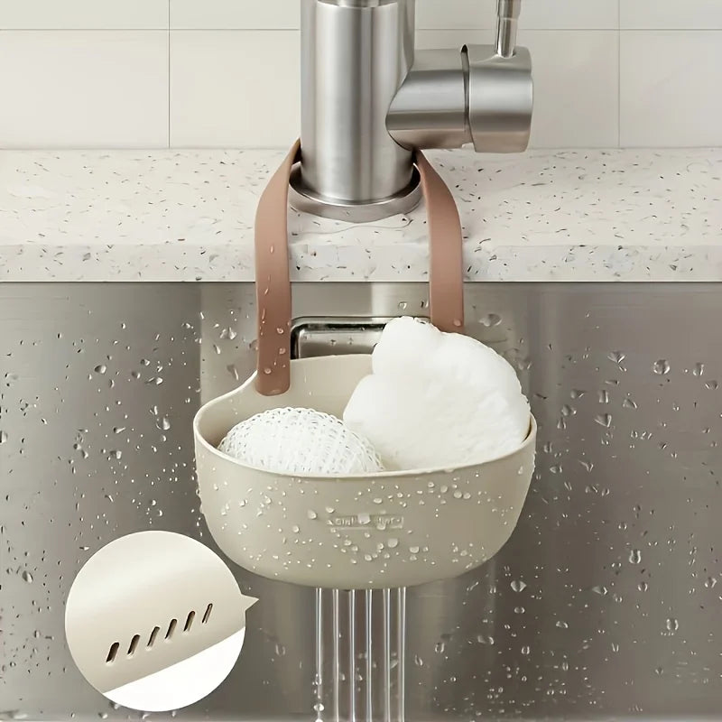 1pc Kitchen Sink Organizer with Drainage - Hanging Soap Holder, Brush & Sponge Rack,Easy Install,Kitchen Storage Organization