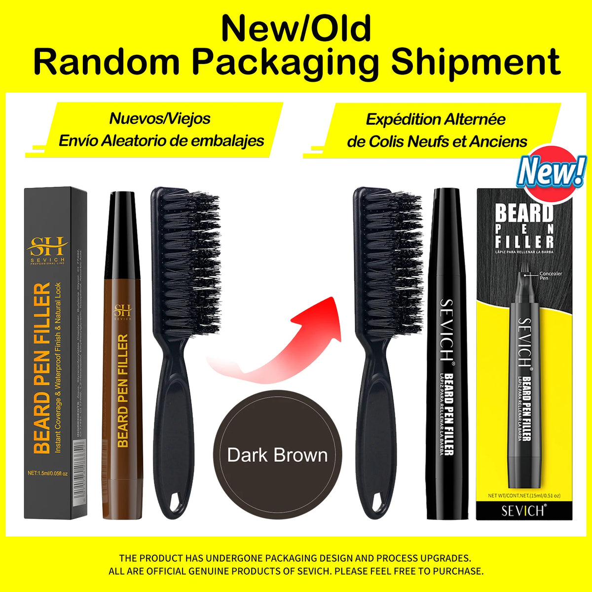 Beard Filling Pen Kit Four Prong Beard Filler Pencil With Beard Brush Waterproof Male Moustache Repair Shaping Coloring Pen
