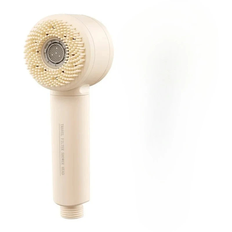 Small double-sided water outlet handheld shower head with bubble water flow,washing function, high pressure boost and filtration