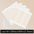 240PCS Eyelid Tape Double Glue Sticker Invisible Double Fold Eyelid Lace Paste Clear Beige Stripe Self-adhesive Eye Makeup Tool
