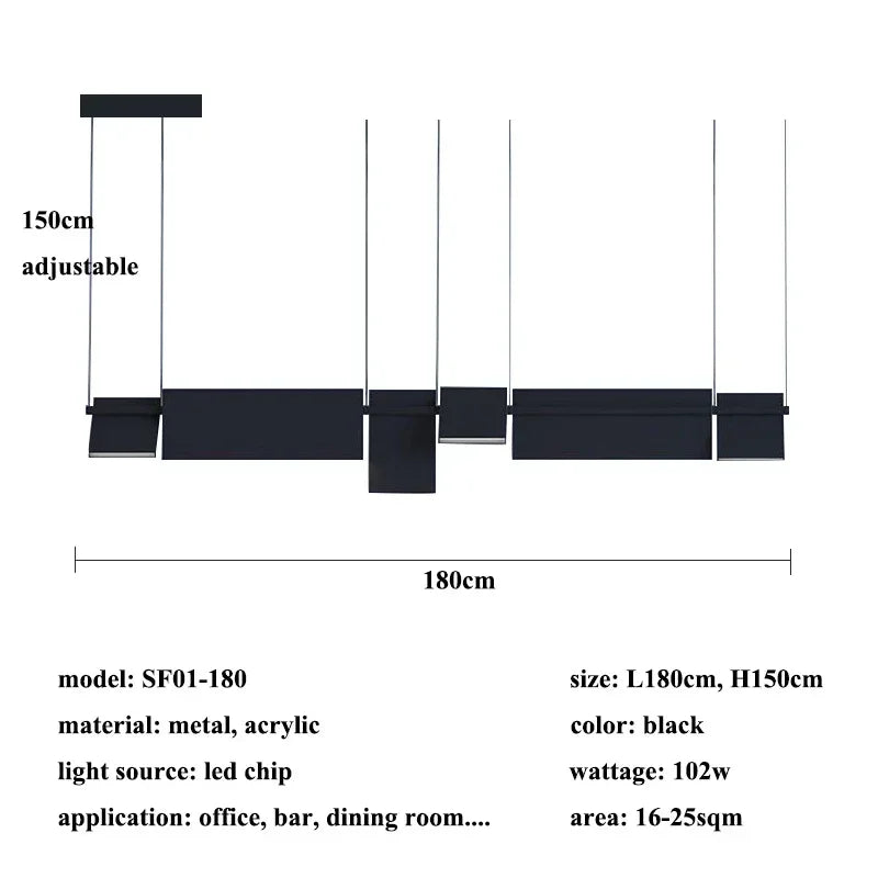Modern Rotatable Led Chandelier Lighting Living Dining Room Pendant Lamp Home Decor Bar Office Reception Hanging Light Luminaire