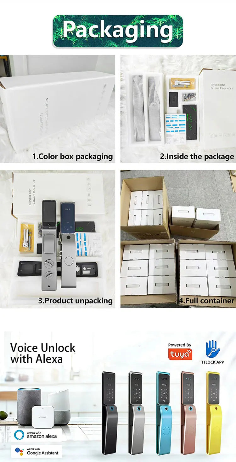 Custom Smart Durable Cylinder Zinc Alloy Biometric RFID Fingerprint Unlock Metal Intelligent Digital Door Lock With Camera