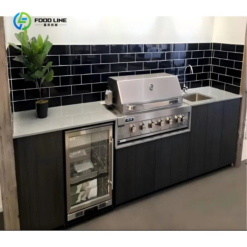 Outdoor BBQ Kitchen Cabinets Island Luxury Modular Stainless Steel Outdoor Kitchens Furniture Garden BBQ Customized
