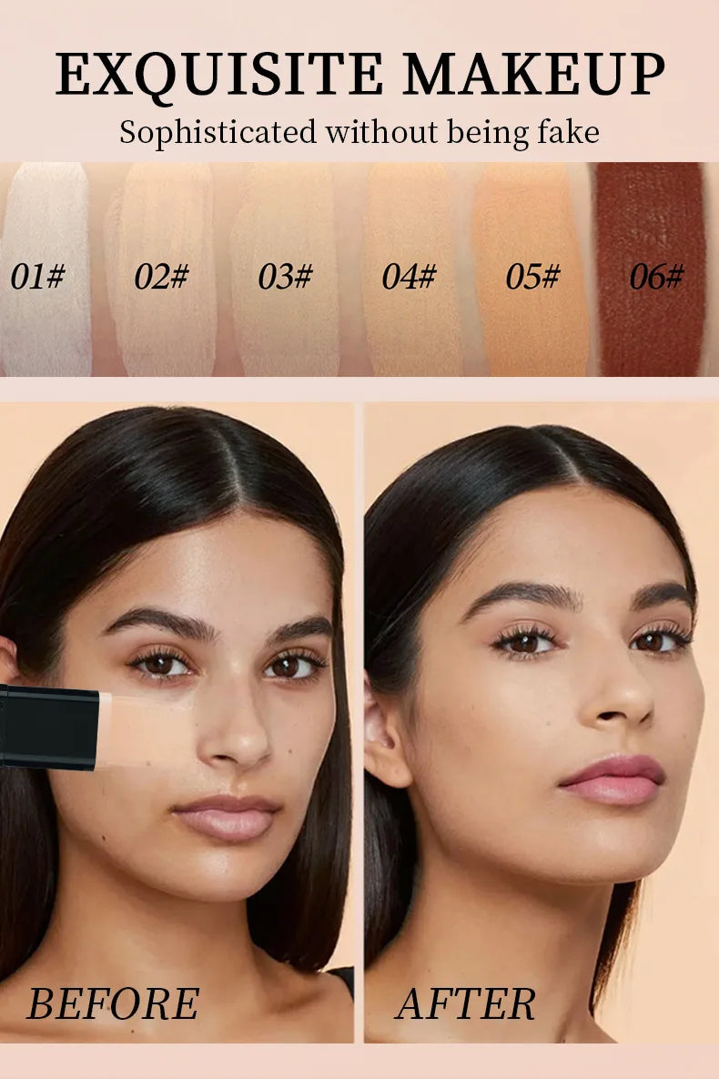 Matte Eraser Foundation Cream Stick Full Coverage Waterproof Oil-control Face Base Velvet Makeup Moist Light Concealer Foundatio