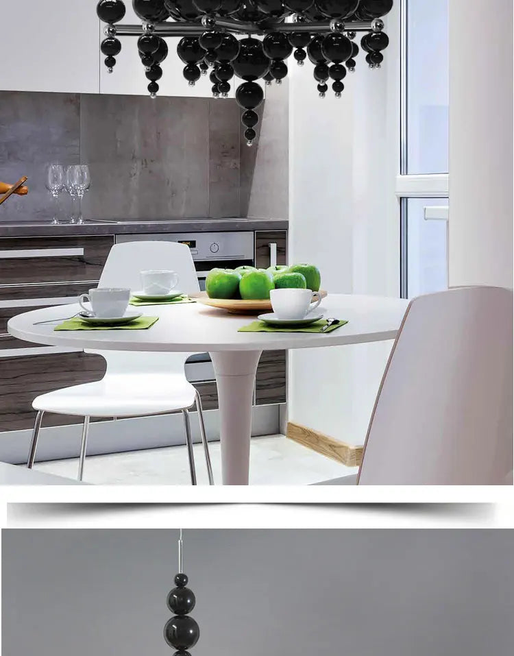 Luxury Living Room Black Chandelier Designer Tears From Moon Chandelier For Ceiling Restaurant Large Dining Table Hanging Lamp