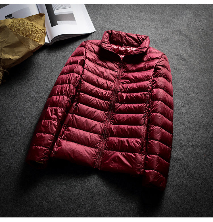 Schinteon Ultralight White Duck Down Jacket Spring Autumn Warm Slim Zipper Women Fashion Light Down Coat 13 Colors S-7XL