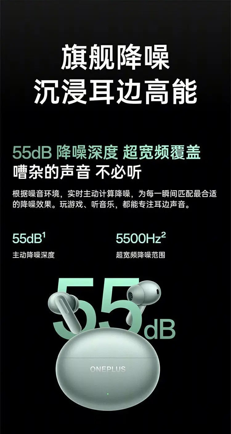 Oneplus Buds 4 TWS Wireless Bluetooth Earphone LHDC5.0 55dB Active Noise Canceling 45h Battery IPX4 Waterproof For Gaming Gym