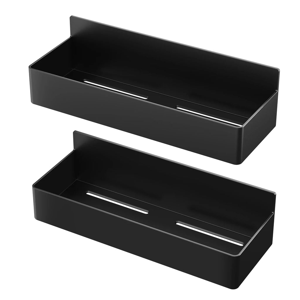 Strong Magnetic Shelves 2 Layers Black White Storage Rack Kitchen Plastic Spice Seasoning Organizer for Refrigerator Microwaves