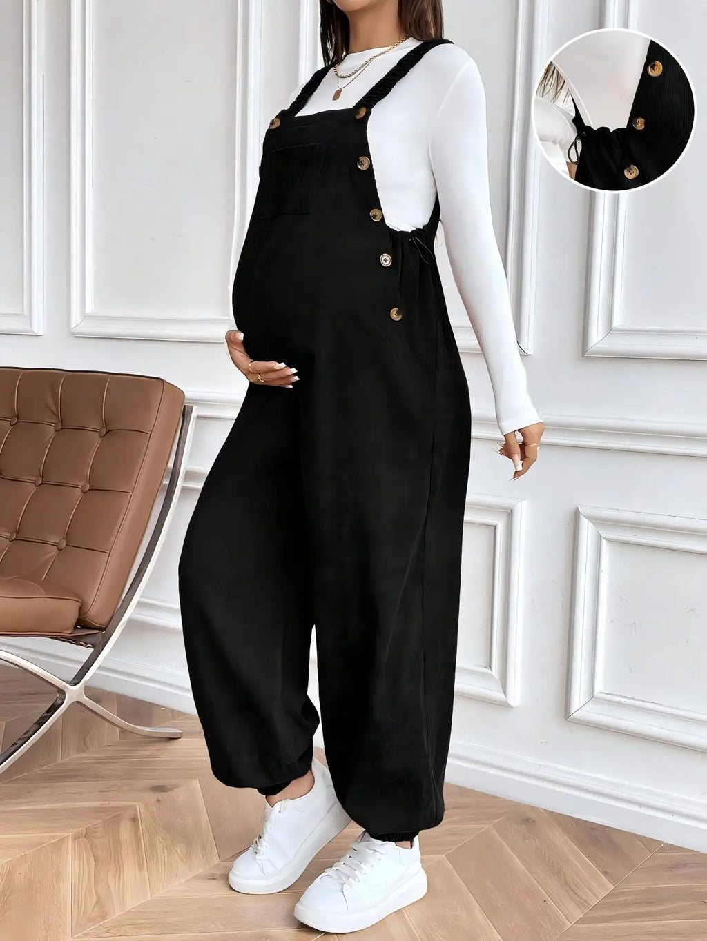 Maternity Corduroy Bib Overalls Pants For Pregnant Women Clothes Pregnancy Adjustable Waist Jumpsuits Suspenders Trousers Pants