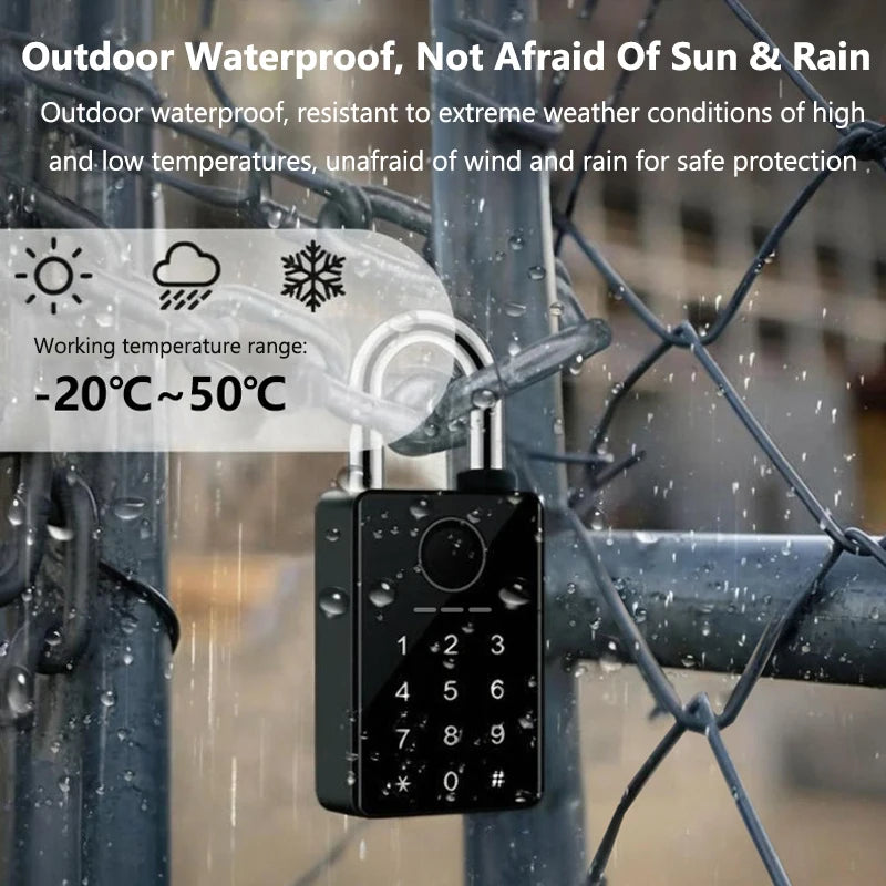 Tuya Smart Door Lock Fingerprint Padlock Password APP Card Key Unlock 7mm 10mm Smart Padlock Waterproof Electronic Lock
