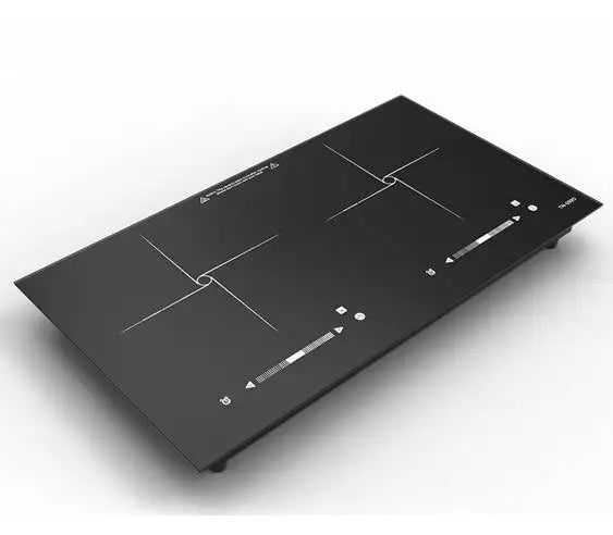Commercial Built-In Double-Head Electric Cooktop with Crystal Plate 2-Burner Induction Cooker Multi-Function for Pots