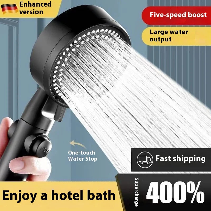5 Modes Speed Adjustment Self-cleaning Shower Head High Pressure Adjustable with Hose Water Shower Bath Bathroom Accessories