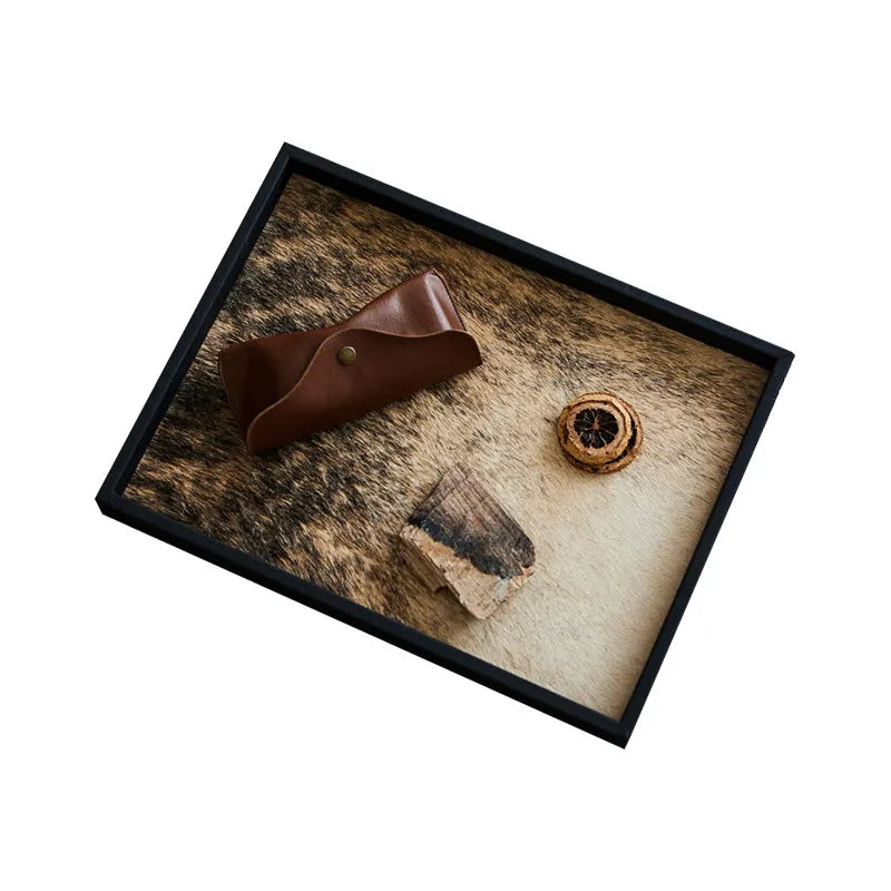 Medieval Horsehair Wooden Trays Light Luxury High Aromatherapy Entrance Trays Jewelry Exquisite Home Accessories Dienblad XYTP40