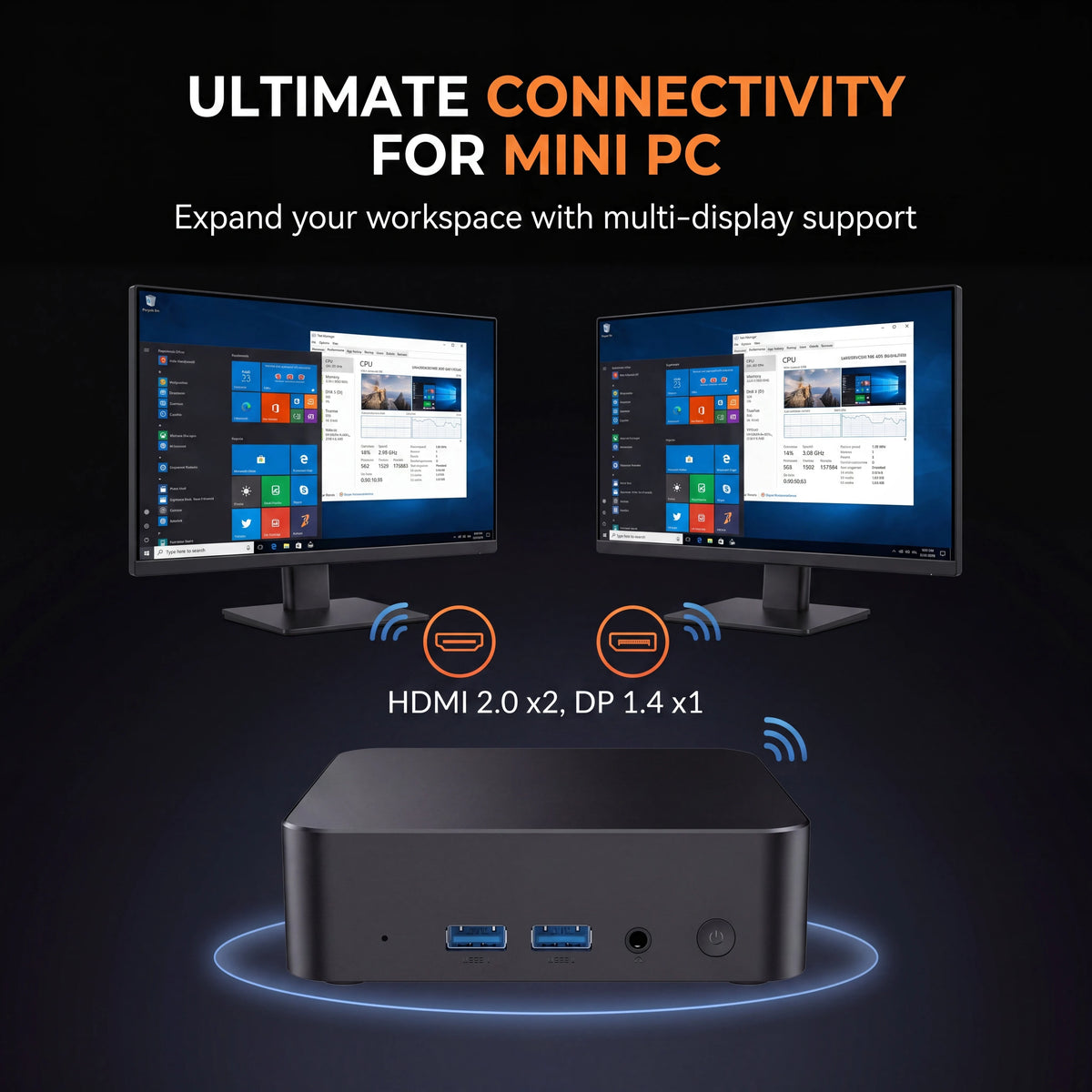 2026 New Intel Core I7 8650U Mini PC Windows 11 Pro 32GB+2TB Ultra Compact Silent Desktop Computer Dual HDMI Business Office
