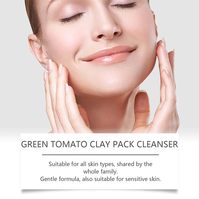 Deeply Cleansing Green Tomato Facial Cleanser For Hydrating, Moisturizing, Skin Cleaning Oil-Water Balance Facial Clay Cleanser