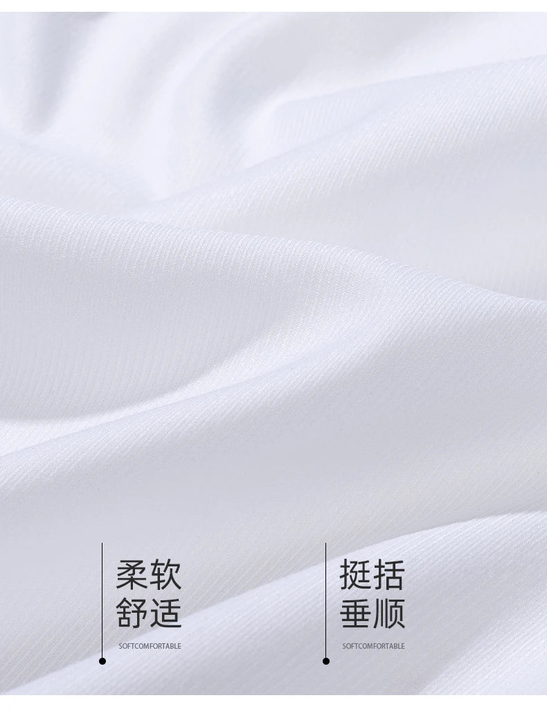 Windsor Collar French Shirt Men's Wrinkle-free Long-sleeved Twill Business Light Luxury Men's Casual Workwear Shirt for Men