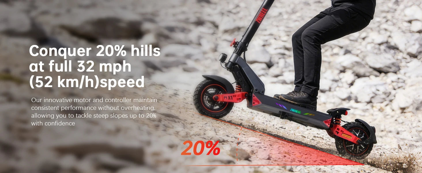 D3 Single Motor Electric Scooter 1200W Peak 32MPH Max Speed 720Wh Premium Lithium Battery 34 Miles Max Range Smart APP Unlocking Disc Brake System Front&Rear Dual Shock Absorbing Arm 10inch Tubeless Tires 4 Riding Modes Folda