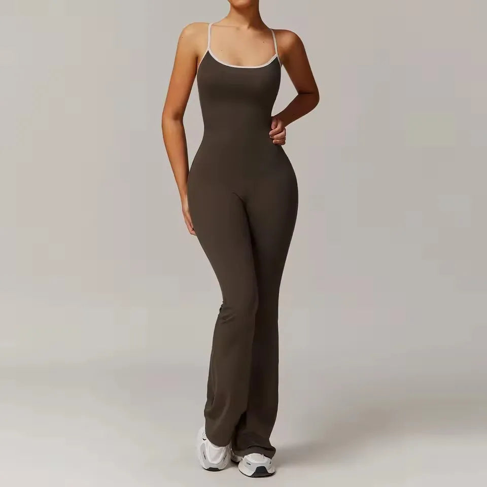 One-Piece Fitness Rompers Stretch Training Suits Back V-Neck Sexy Suit Gym Set Women Training Suit Sportswear Women Sports Suit