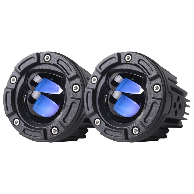 Blue Dual Light Emitting Diode Projector Headlight Car Jeep Motorcycle Spotlight Work Light 40w Smart Car Headlight