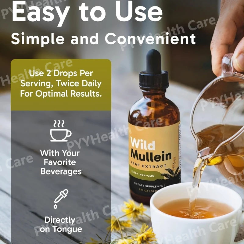 Mullein Drops with Ginger & Lemon for Lung Cleanse and Detox Mullein Leaf Extract for Respiratory Lung Health Detox for Smokers