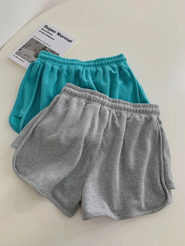 New2026 Women's Summer Casual Loose Drawstring Sports Shorts Elastic High Waist Fitness Running A-line Shorts Leisure Home Pants