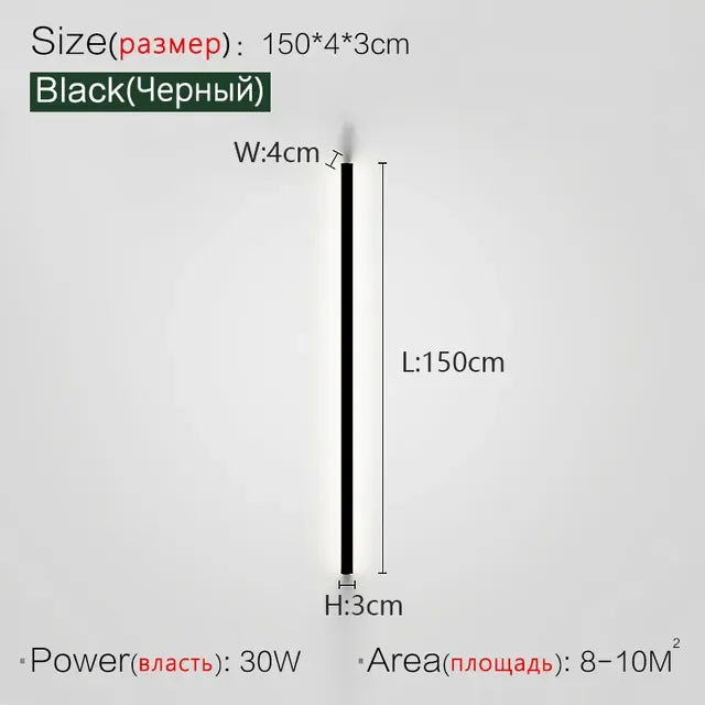 Modern Minimalist LED Wall Lamp Luxury Long Strip Light for Living Room Bedroom Bedside Ceiling Sofa Background Aisle Lighting